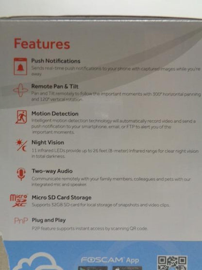 FOSCAM FI9821PR 720P HD RESOLUTION WIRELESS IP SECURITY CAMERA R28