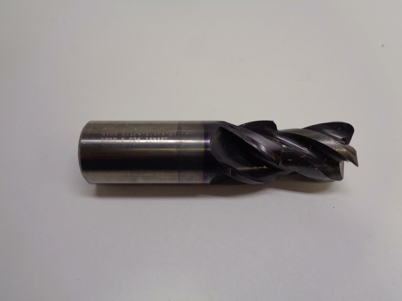 HANITA VARIMILL 4 FLUTE END MILL 1.1/4 X 1.1/4 X 2.1/4 LEAD 5.026" DIA 4V05