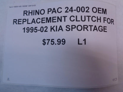 RHINO PAC 24-002 OEM REPLACMENT CLUTCH FOR 1995-02 KIA SPORTAGE L1