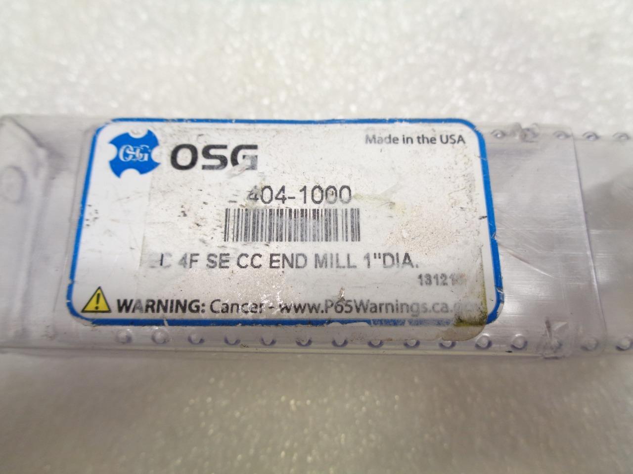 NEW OSG 404-1000 END MILL 1" SHANK DIA. 4 FLUTE SOLID CARBIDE DRILL BIT R22T6BE