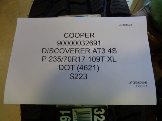 COOPER DISCOVERER AT3 4S P 235 70 17 109T XL 90000032691 BQ3