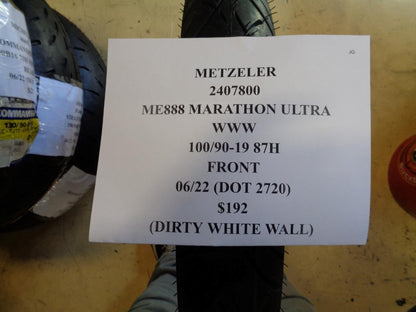 1 FRONT MOTORCYCLE TIRE METZELER ME888 MARATHON ULTRA WWW 100 90 19 87H 2407800