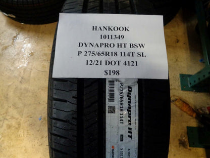1 NEW HANKOOK DYNAPRO HT BSW 275 65 18 114T SL HIGHWAY TERRAIN TIRES 1011349