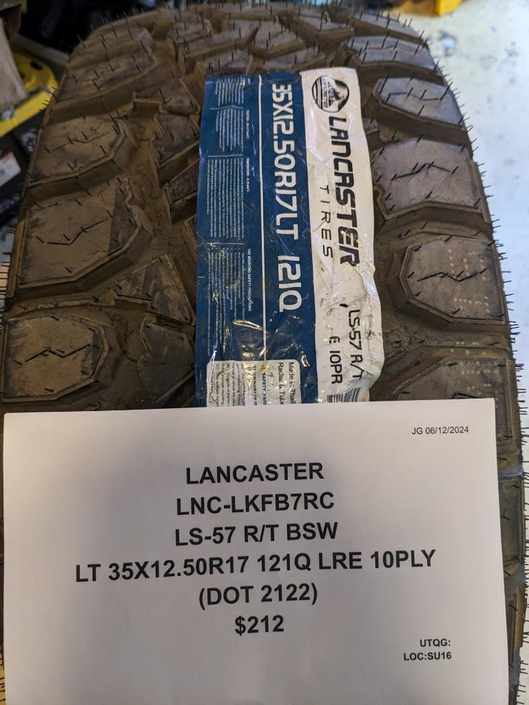 LANCASTER LS-57 R/T BSW LT 35 12.50 17 121Q LRE 10PLY TIRE LKFB7RC CQ3