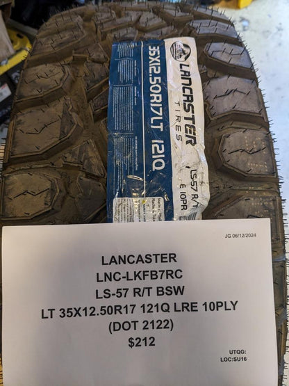 LANCASTER LS-57 R/T BSW LT 35 12.50 17 121Q LRE 10PLY TIRE LKFB7RC CQ3