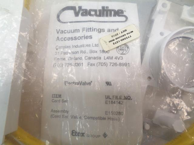 7-PK VACULINE VACCUUM FITTINGS AND ACCESSORIES CORD SET VALVE & COMPATIBLE HOSE