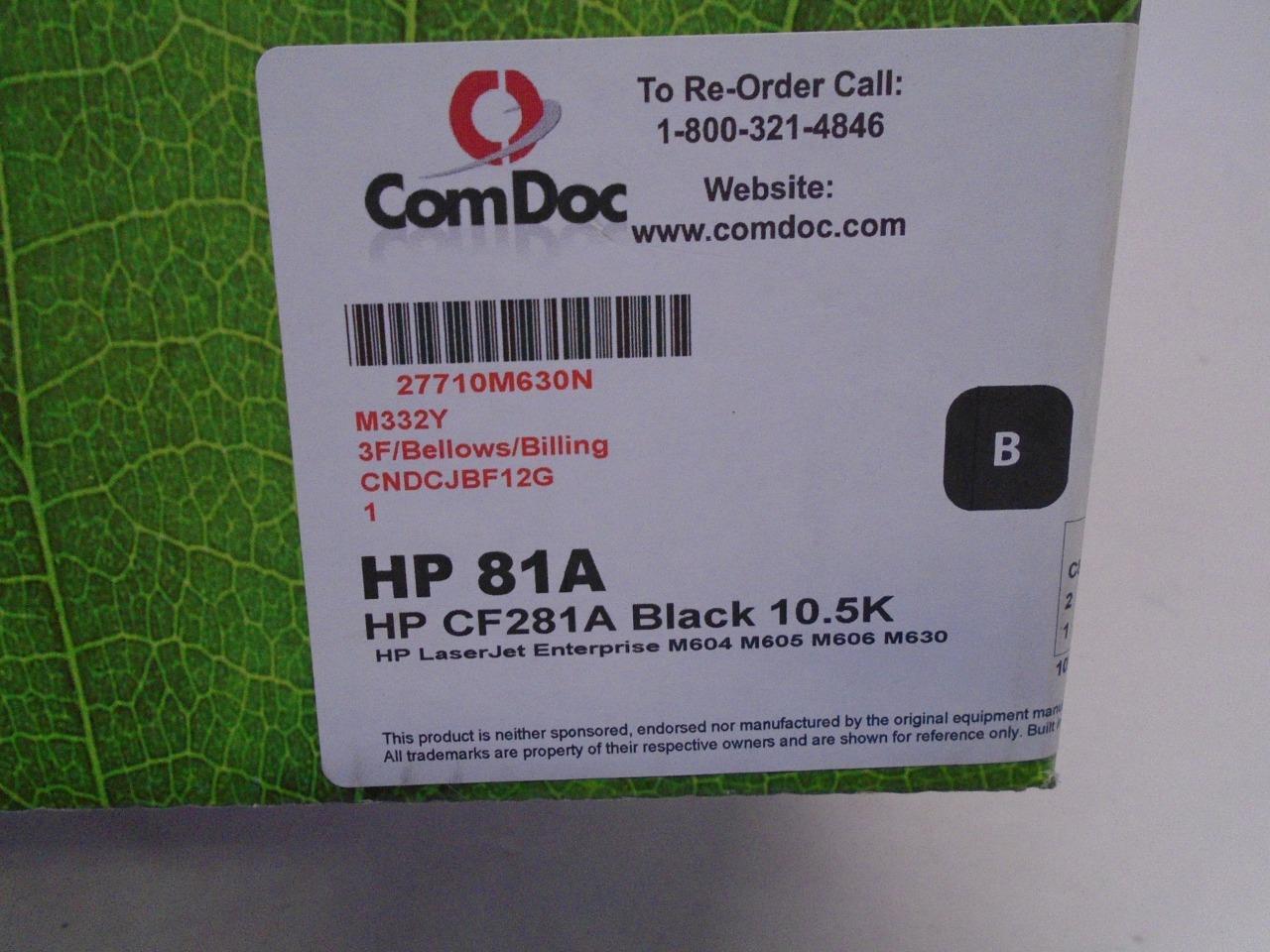 NEW COMDOC COMPATIBLE TONER CARTRIDGE FOR HP81A HPCF281A SR