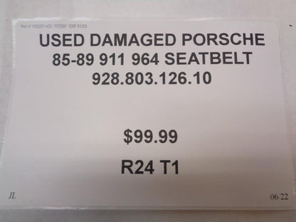 USED (DAMAGED) PORSCHE 85-89 911 964 SEATBELT 928.803.126.10  R24T1