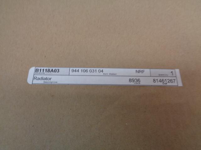 Porsche 944 NA Radiator USED GENUINE 944 106 031 02 R24