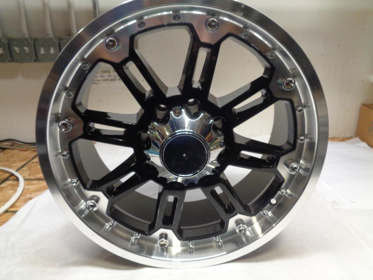 1 NEW BLACK RHINO BLACK/CHROME WHEEL  20X9 8X165.1 LUG -12 OFFSET WR