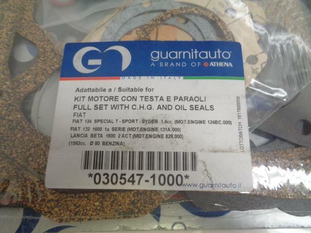 NEW GUARNITAUTO 030547-1000 FULL GASKET SET W/ CHG & OIL SEALS FIAT/LANCIA R11