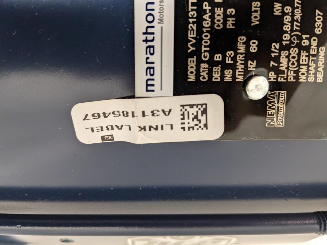 MARATHON gt0016a-p 1768rpm 215t dp 3ph globetrotter gernal motor NEW  B1B2