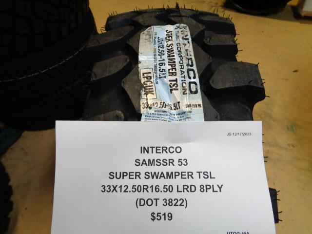 INTERCO SUPER SWAMPER TSL 33 12.50 16.50 LRD 8 PLY TIRE SAMSSR 53  BQ4