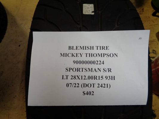 1 NEW BLEMISH TIRE MICKEY THOMPSON SPORTMAN SR LT 28 12.0 15 93H 90000000224