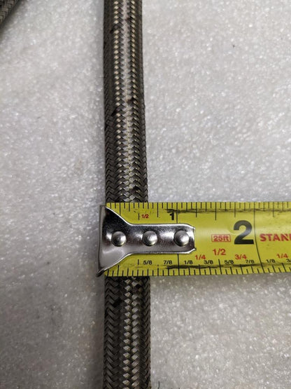 UNBRANDED BRAIDED METALLIC 25' HOSE 1/2" ID 5/8" OD TEFLON LINED NEW R3