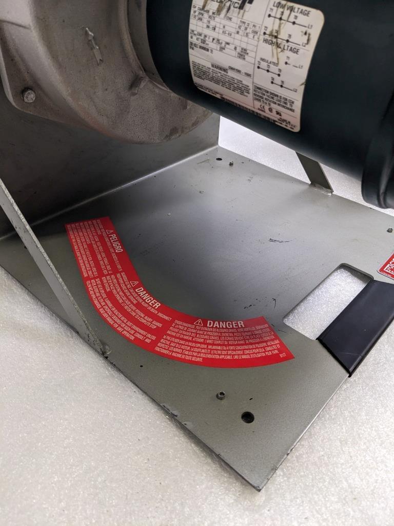 CINCINNATI FAN F-6-C/T1 FUME EXHAUSTER 1-1/2HP 3450RPM CAST ALUM 115V NEW B2