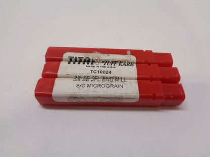 NEW TITAN TUFF KARB 3/8" SQUARE END MILL 2 FLUTE TC10024 EMCBS