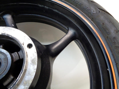 YAMAHA 2004-07 FZ6 17x4.5 5 SPOKE ORANGE STRIPE WHEEL & TIRE SR