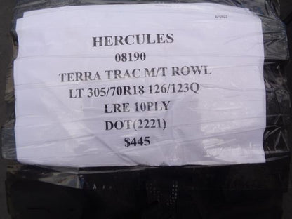 HERCULES TERRA TRAC M/T LT 305 70 18 126/123Q LRE 10PLY 8190 AQ4 SU16