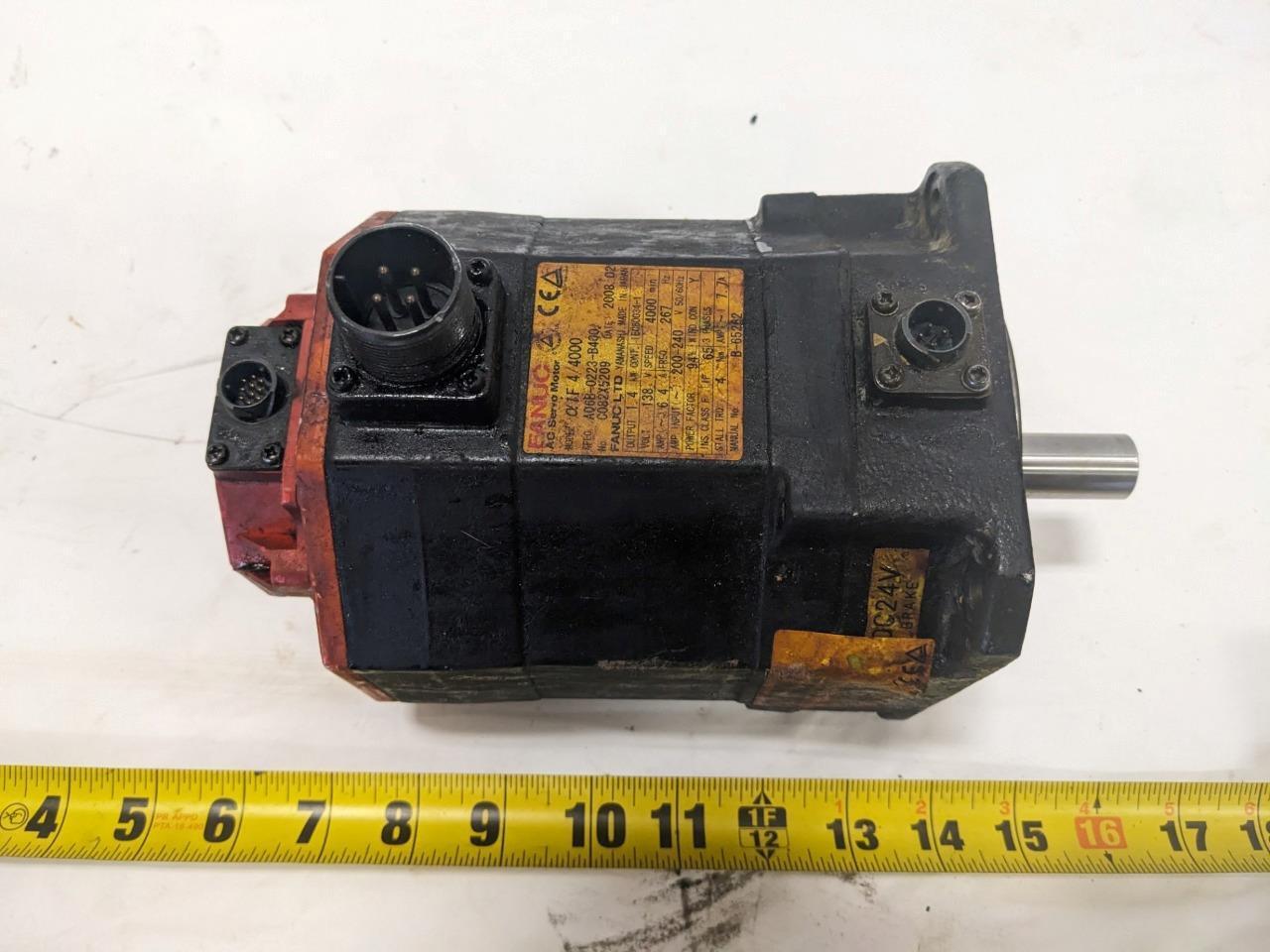 Fanuc αiF 4/4000 AC Servo Motor A06B-0223-B400 4000 RPM 138V 6.4A 267Hz BSRG6