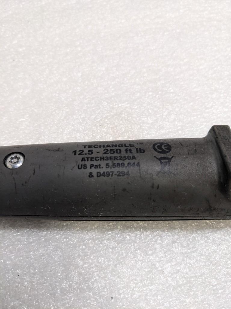 SNAP-ON ATECH3FR250A 1/2" SQUARE TECHANGLE TORQUE WRENCH 12.5-250FT/LB USED R22