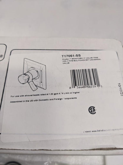 DELTA TESLA SINGLE-HANDLE 3-SPRAY SHOWER FAUCET TRIM KIT T17252-SS NEW R27