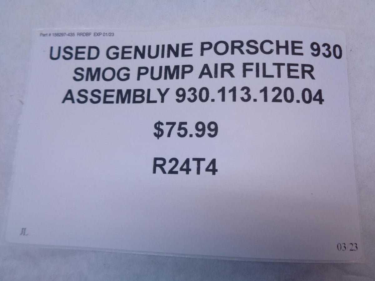 GENUINE PORSCHE 930 SMOG PUMP AIR FILTER ASSEMBLY 93011312004 R24T4