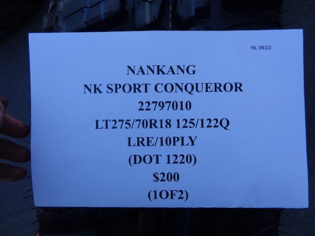 2 NEW NANKANG  NK SPORT CONQUEROR 275 70 18 125/122Q TIRE LRE 22797010