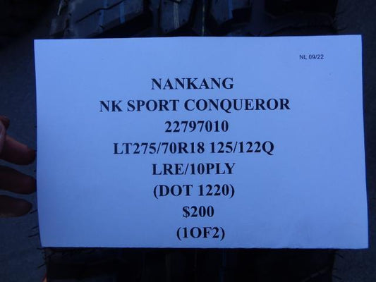 2 NEW NANKANG  NK SPORT CONQUEROR 275 70 18 125/122Q TIRE LRE 22797010