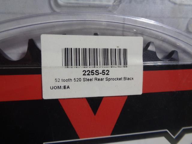Vortex 520 Steel Rear Sprocket 52 Tooth Black 225S-52 for Motorcycle R15T1