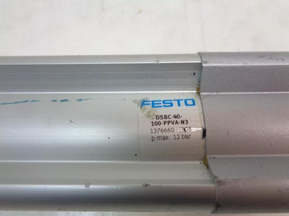 USED FESTO DSBC-40-100-PPVA-N3 12BAR PNEUMATIC ACTUATOR R32T2
