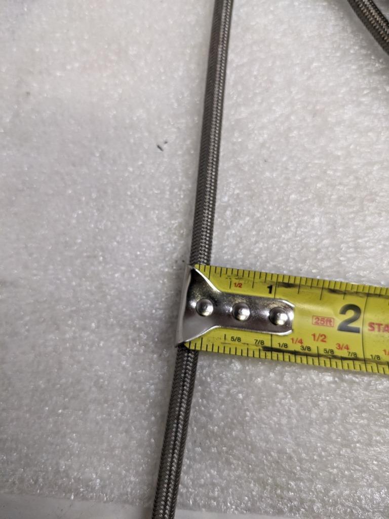 UNBRANDED BRAIDED SS BRAKE HOSE 13.83' OAL 1/8" ID 1/4" OD PTFE NEW R5TA