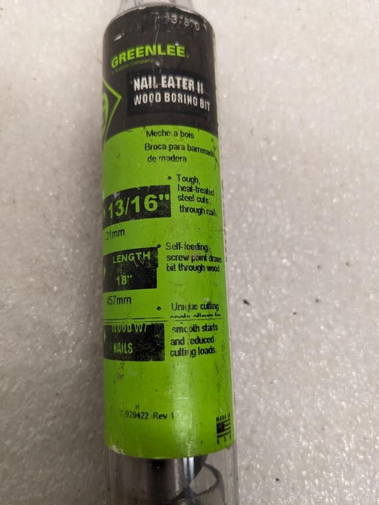 GREENLEE 37870 NAIL EATER II EXTREME IMPACT AUGER BIT 13/16" X 18" NEW D0