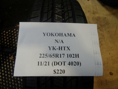 1 NEW YOKOHAMA YK-CTX 225 65 17 102H TIRE