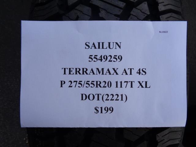 2 SAILUN TERRAMAX A/T 4S P 275 55 20 117T XL ALL TERRAIN TIRES 5549259 SU16