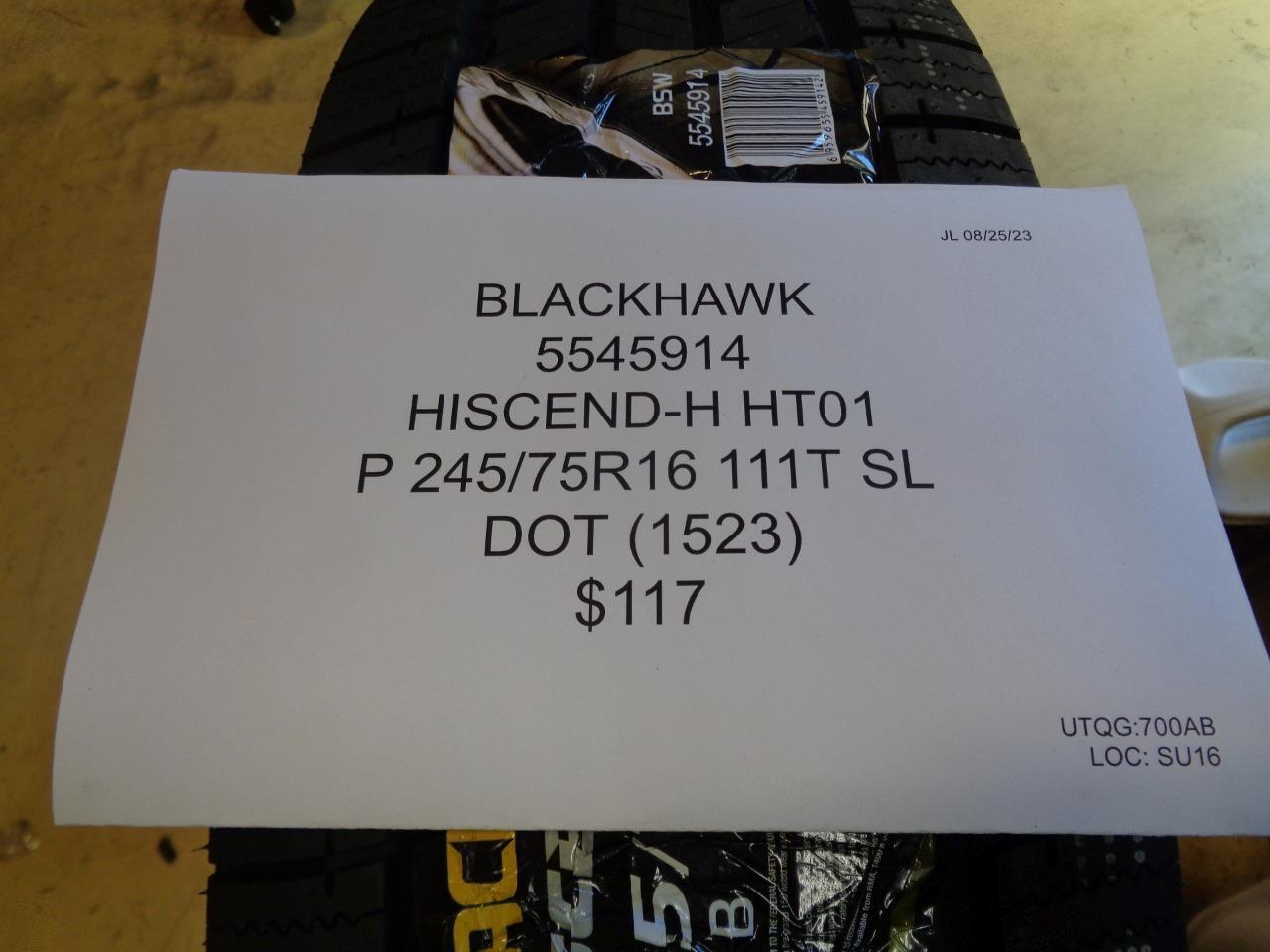BLACKHAWK HISCEND-H HT01 P 245 75 16 111T SL TIRE 5545914 BQ4