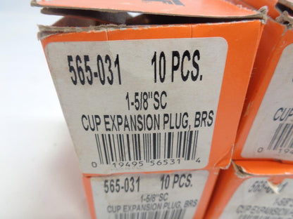 NEW PACK OF 4 BOXES OF 10 COUNT DORMAN BRASS CUP EXPANSION PLUGS 565-031 R22T1