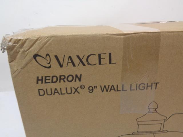 NEW VAXCEL HEDRON DUALEX 9" WALL LIGHT CLEAR SEEDED GLASS T0365 SR