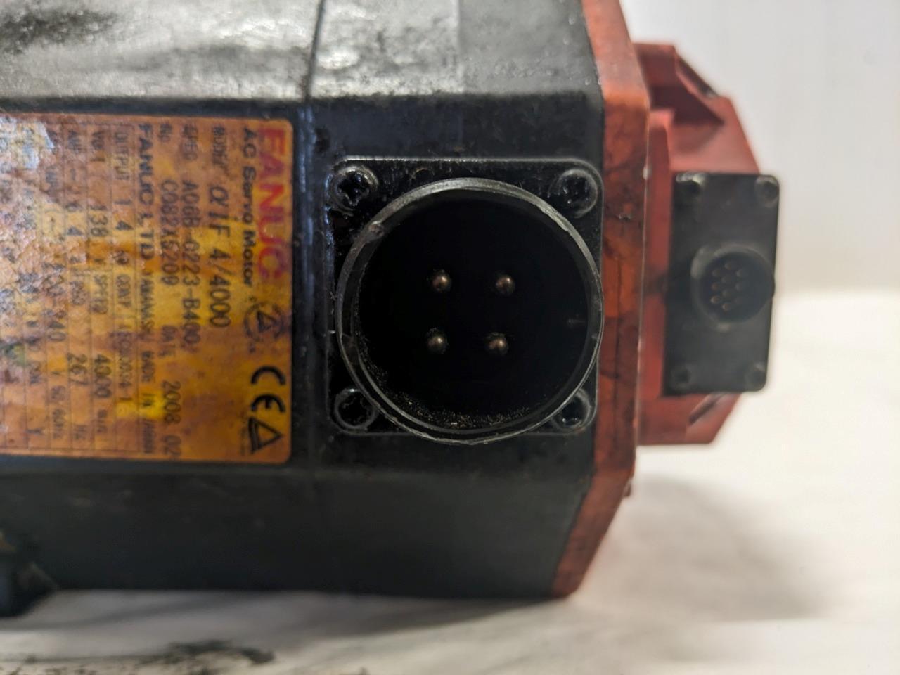 Fanuc αiF 4/4000 AC Servo Motor A06B-0223-B400 4000 RPM 138V 6.4A 267Hz BSRG6