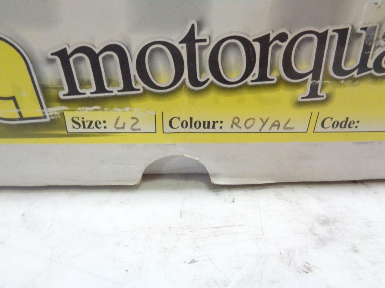 1 PAIR NEW MOTOR QUALITY RACING SHOES ROYAL BLUE SIZE 9-9.5(42) MISSING LACES SR