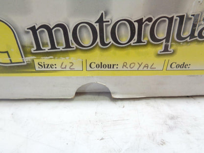 1 PAIR NEW MOTOR QUALITY RACING SHOES ROYAL BLUE SIZE 9-9.5(42) MISSING LACES SR