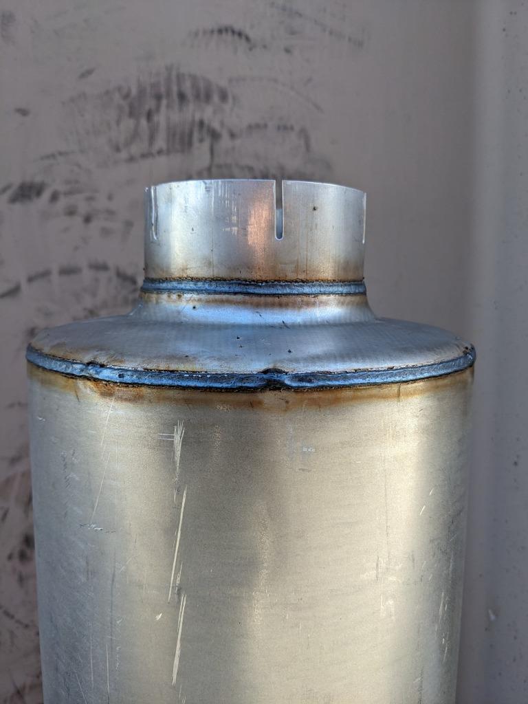 UNBRANDED EXHAUST MUFFLER 50-5/8" OVERALL LENGTH 5" INLET 12/23 NEW B2