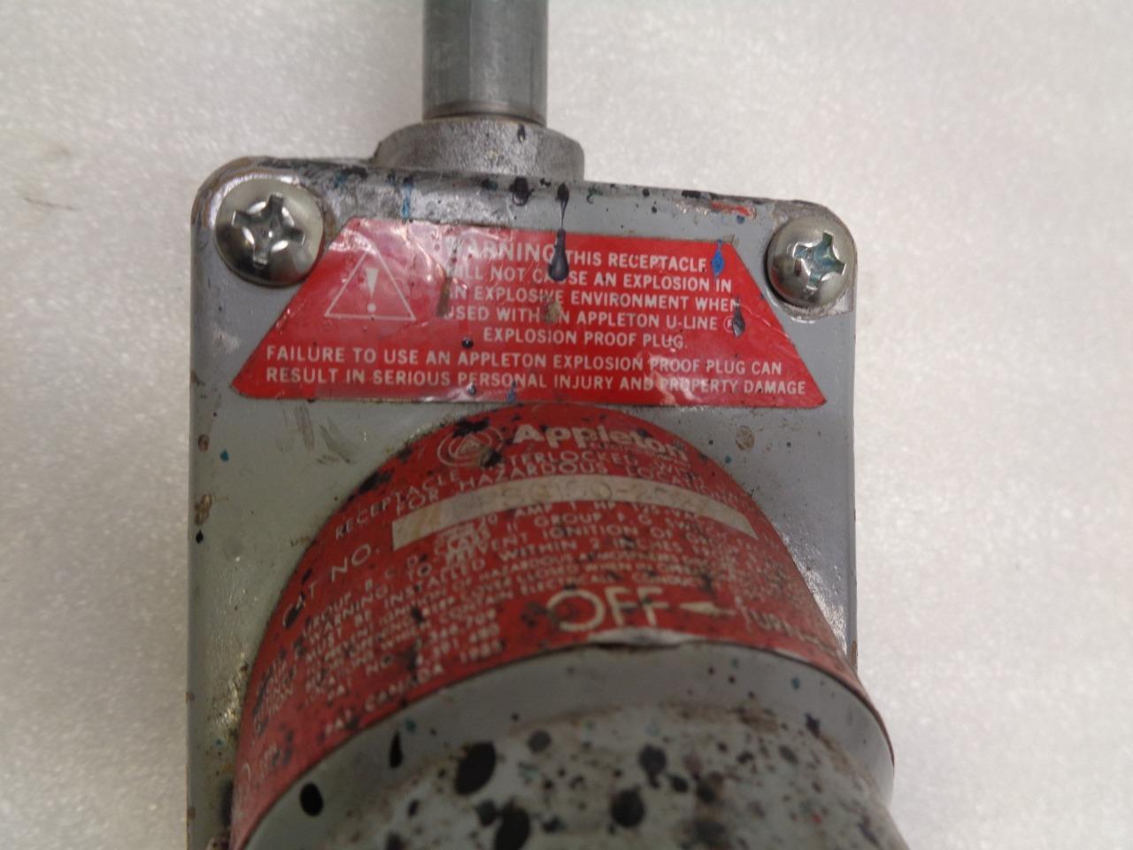 USED APPLETON EFSC150-2023 ELECTRICAL RECEPTICLE W/ EXPLOSION-PROOF PLUG R4TD