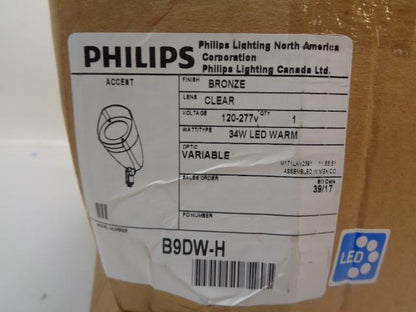 NEW PHILIPS ACCENT LIGHT 120-277 VAC 3000K BRONZE CLEAR 34W LED WARM B9DW-H R27