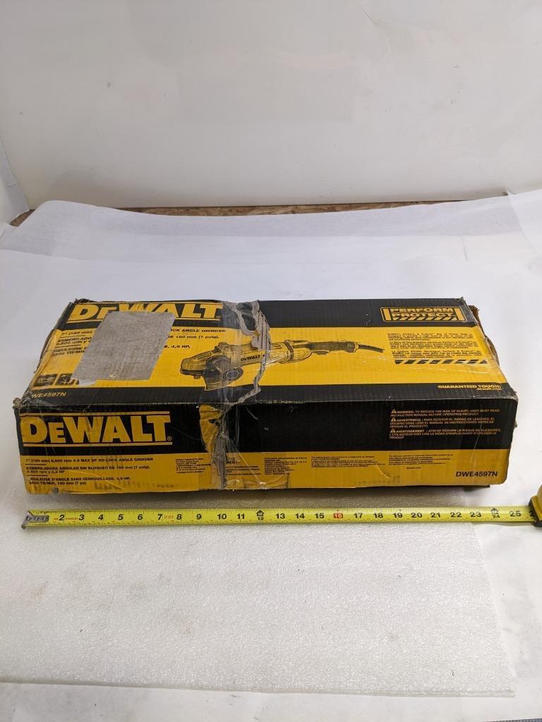 DEWALT DWE4597N PROTECT LARGE ANGLE GRINDER 7" DIA WHEEL 120 VAC NO-LOCK NEW R35