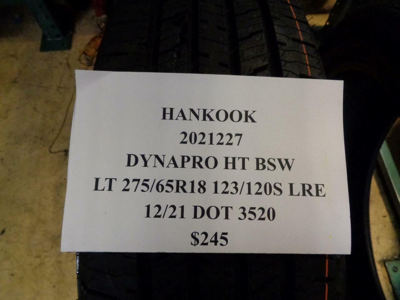 1 New Hankook DynaPro HT BSW 275/65R18 123/120S LRE 2021227