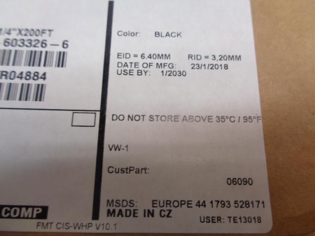 TECONNECTIVITY AMP BRAND AMPSULATION VFP21 HEAT SHRINK 1/4"X200' REEL 2-603326-6