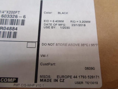 TECONNECTIVITY AMP BRAND AMPSULATION VFP21 HEAT SHRINK 1/4"X200' REEL 2-603326-6