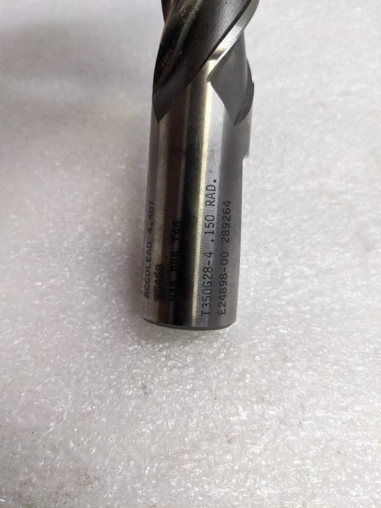 BRUBAKER TOOL 85468 END MILL M42 4-FLUTE T350G28-4 1" DIA. 0.150 RAD. NEW R22T5
