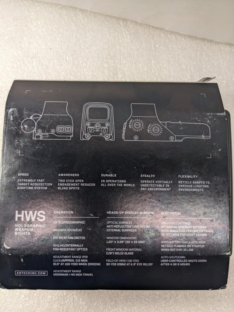 EOTECH HWS 512 A65 HOLOGRAPHIC WEAPON SIGHT BLACK FOR WEAVER RAIL NEW FOC